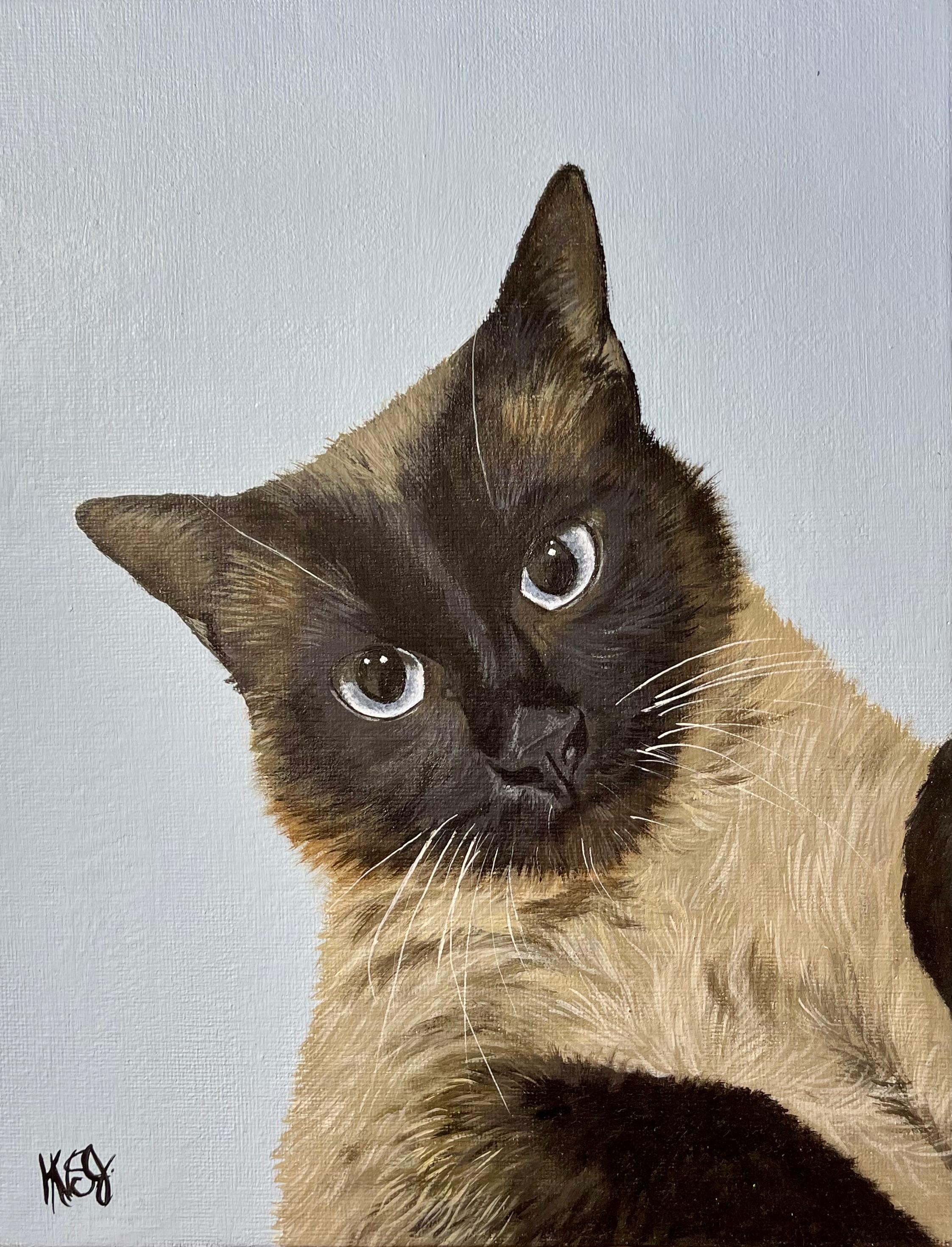 Hand-painted pet portrait of Polo